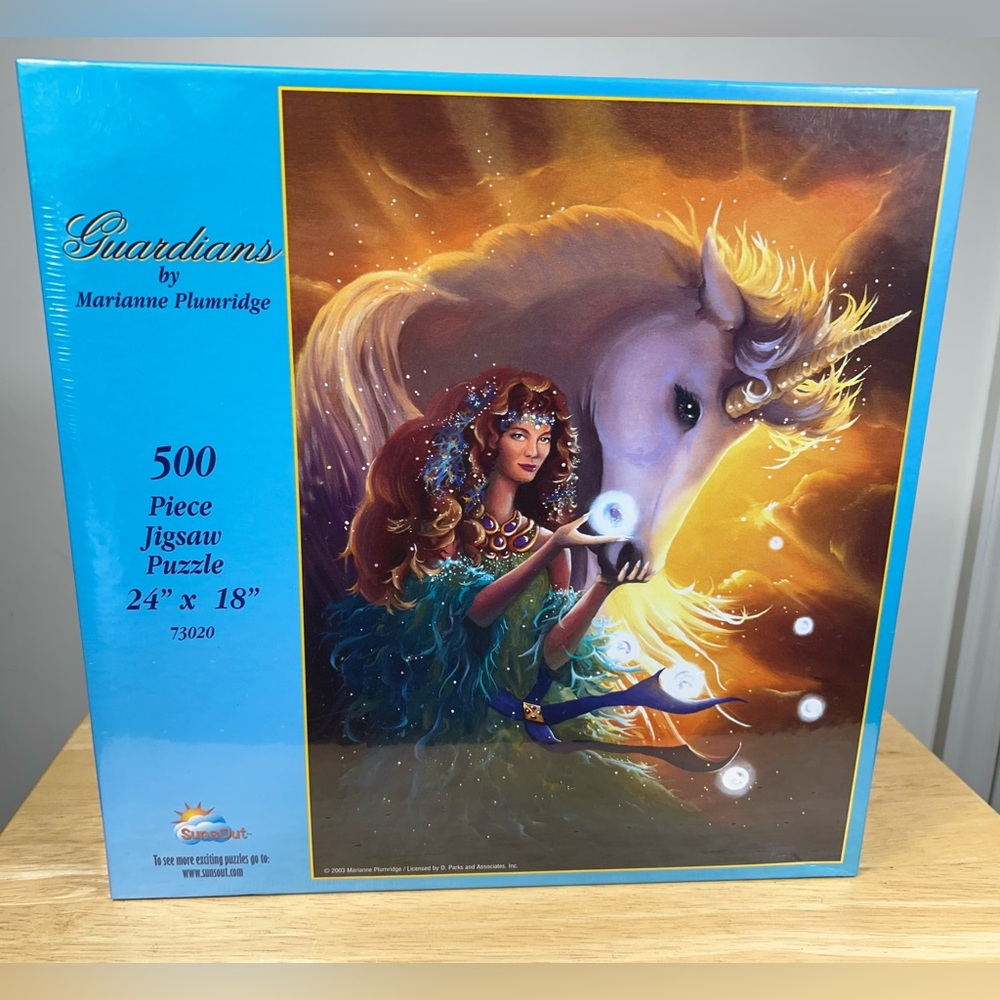 Vintage Unicorn Fairy‎ “Guardians” Jigsaw Puzzle 500 Piece NEW SunsOut SEALED